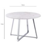 Outlet - Clara Marble effect round dining table - with chrome frame - Image 2