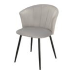 Outlet - Cleo Dining Chairs - Set Of 2  - Grey with Black Legs - Image 2