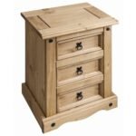 Outlet - Corona Bedside Table - 3 Drawers - Image 6