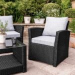 Outlet - Cote Garden Sofa Set - 4 Seater - Black Rattan - Image 3