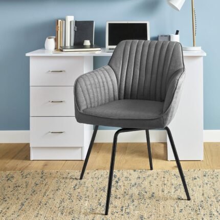 Outlet – Darcy swivel chair - fabric - grey and black