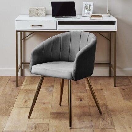 Outlet - Duri Office Armchair Black with Gold Effect Legs