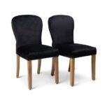 Outlet - Edward Dining Chairs - Set of 2 - Black & Light Wood