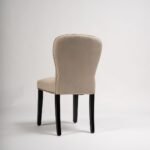 Outlet - Edward Dining Chairs - Set of 2 - Faux Leather Stone & Black Wood - Image 2