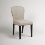 Outlet - Edward Dining Chairs - Set of 2 - Faux Leather Stone & Black Wood - Image 6