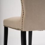 Outlet - Edward Dining Chairs - Set of 2 - Faux Leather Stone & Black Wood - Image 7