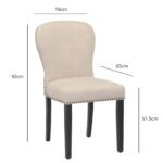 Outlet - Edward Dining Chairs - Set of 2 - Faux Leather Stone & Black Wood - Image 8