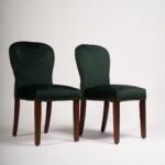 Outlet - Edward dining chairs - set of 2 - green and dark wood