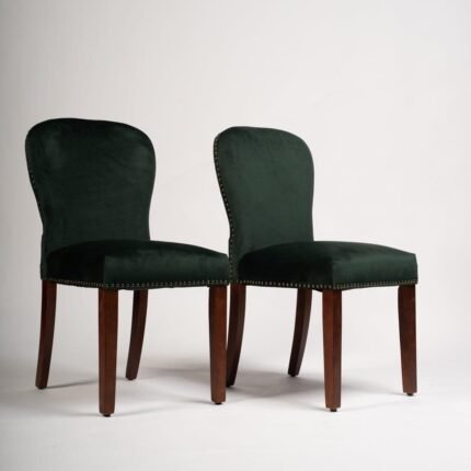Outlet - Edward dining chairs - set of 2 - green and dark wood
