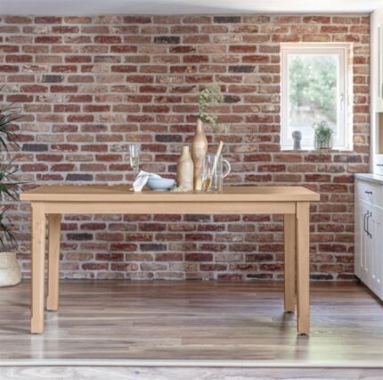 Ella Pale Oak Wood Parquet Dining Table
