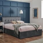 Outlet - Elle Double Ottoman Bed - Grey Velvet