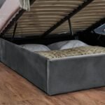 Outlet - Elle Double Ottoman Bed - Grey Velvet - Image 3