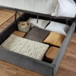 Outlet - Elle Double Ottoman Bed - Grey Velvet - Image 4