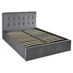 Outlet - Elle Double Ottoman Bed - Grey Velvet - Image 6