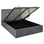 Outlet - Elle Double Ottoman Bed - Grey Velvet - Image 7