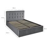 Outlet - Elle Double Ottoman Bed - Grey Velvet - Image 8