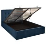 Outlet - Elle King Size Ottoman Bed - Blue Velvet - Image 6