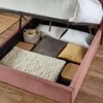 Outlet - Elle King Size Ottoman Bed - Pink Velvet - Image 5