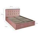 Outlet - Elle King Size Ottoman Bed - Pink Velvet - Image 10