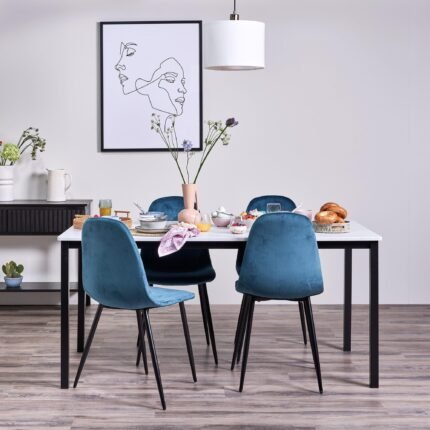 Outlet - Ellis Dining Chairs - Set of 2 - Teal & Black