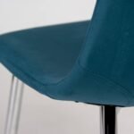 Outlet - Ellis Dining Chairs - Set of 2 - Teal & Chrome - Image 4