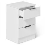 Outlet - Essie 3 Drawer Bedside Table - Pure White - Image 2