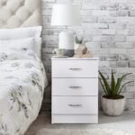 Outlet - Essie Bedside Table 3 Drawer - White