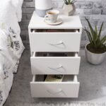 Outlet - Essie Bedside Table 3 Drawer - White - Image 2