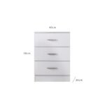 Outlet - Essie Bedside Table 3 Drawer - White - Image 6