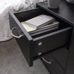 Outlet - Essie Black 3 Drawer Bedside Table - Image 3