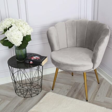 Outlet - Flora Accent Chair - Scalloped - Grey