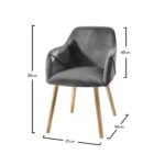 Outlet - Freya Dining Chairs With Arms - Set of 2 - Grey & Pale Oak - Image 4