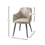 Outlet - Freya Dining Chairs With Arms - Set of 2 - Oatmeal & Black Wood - Image 3