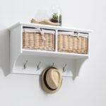Outlet - Fyfield Coat Rack with Shelf & Storage Baskets - White - Image 2