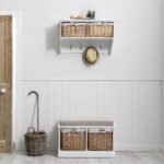 Outlet - Fyfield Coat Rack with Shelf & Storage Baskets - White - Image 3