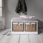 Outlet – Fyfield Hallway Shoe Storage Bench in White with cushion