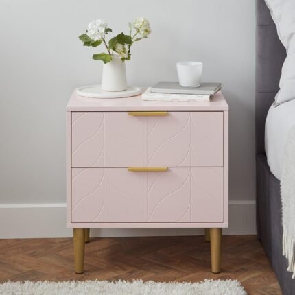 Outlet - Gloria Bedside Table - Blush Pink
