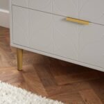 Outlet - Gloria Chest of Drawers - Grey & Brass Effect - Image 3