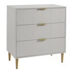 Outlet - Gloria Chest of Drawers - Grey & Brass Effect - Image 5