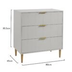 Outlet - Gloria Chest of Drawers - Grey & Brass Effect - Image 6