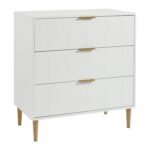 Outlet - Gloria Chest of Drawers - White & Brass Effect - Image 4