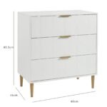 Outlet - Gloria Chest of Drawers - White & Brass Effect - Image 5