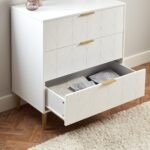 Outlet - Gloria Chest of Drawers - White & Brass Effect - Image 3