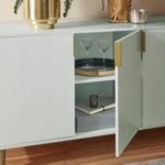 Outlet - Gloria sideboard - pale sage green and brass effect - Image 3