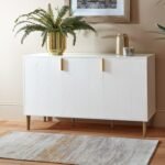 Outlet - Gloria sideboard - white and brass effect
