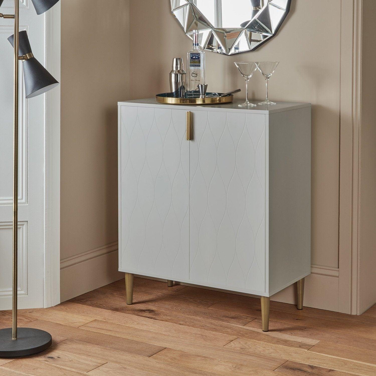 outlet-gloria-small-sideboard-grey-and-brass-effect-laura-james-1 Outlet – Gloria small sideboard - grey and brass effect
