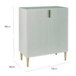 Outlet - Gloria Small Sideboard - Pale Sage Green & Brass Effect - Image 5