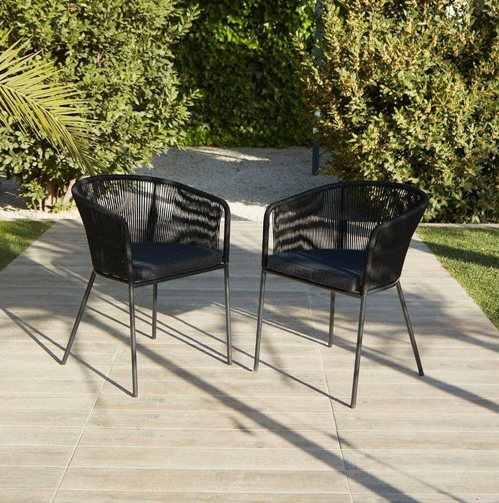 outlet-hali-black-rope-chair-with-cushions-set-of-2-laura-james-1 Outlet - Hali Black Rope Chair With Cushions - Set of 2
