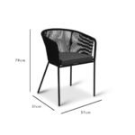Outlet - Hali Black Rope Chair With Cushions - Set of 2 - Image 7