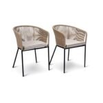 Outlet - Hali Rope Chair x 2 Natural with Cushions - Image 3